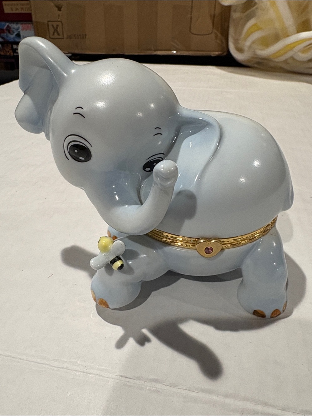 Little lucky  Ceramic musical elephant trinket box